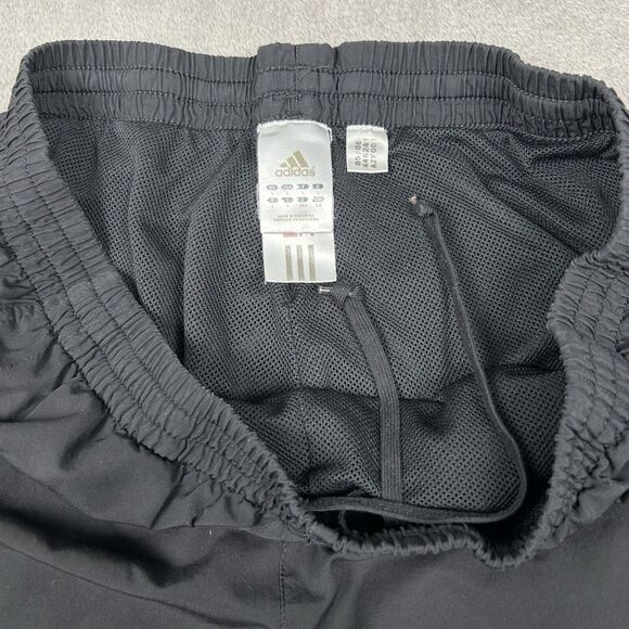 VTG Y2K Adidas Track Pants Men's Large Wide Leg Baggy Joggers Black White Sweats - Picture 11 of 15